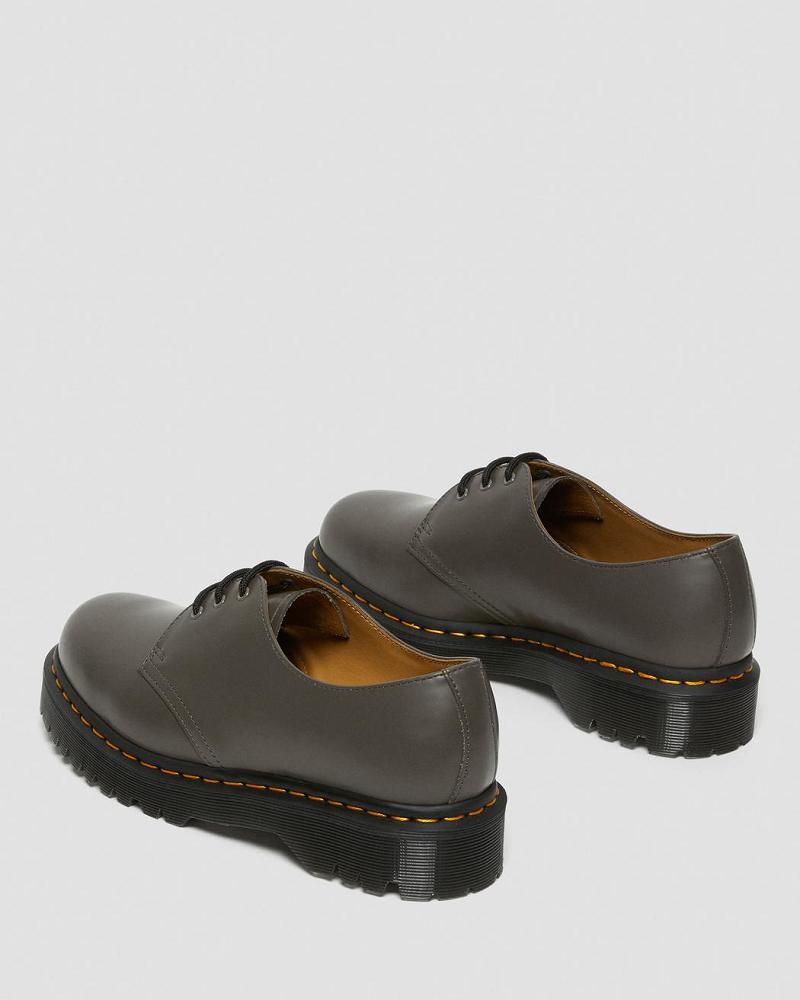 Men's Dr Martens 1461 Bex Smooth Leather Oxfords Shoes Khaki / Grey | AU 585MQZ